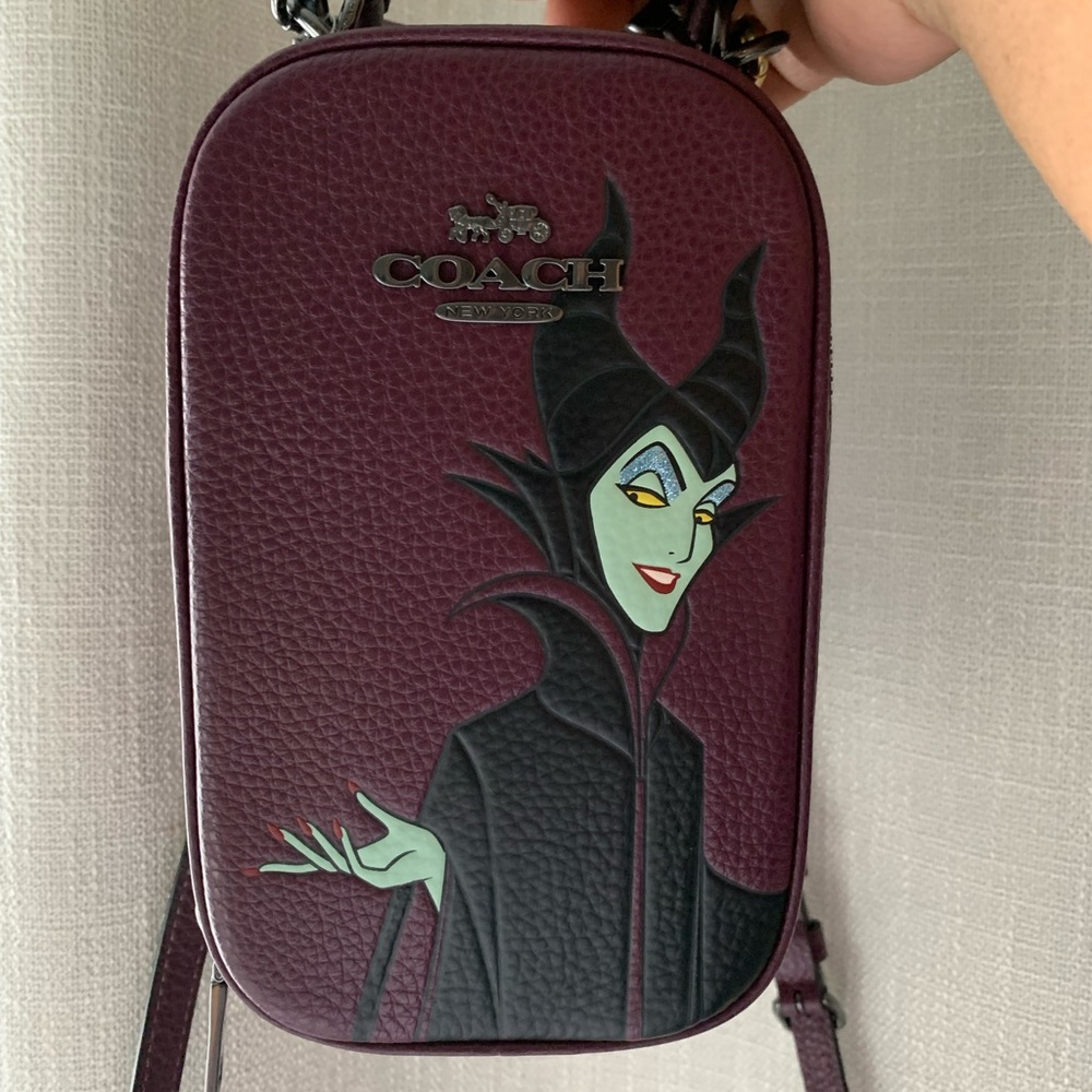 Coach x Disney Eva Phone Crossbody with Maleficent Motif